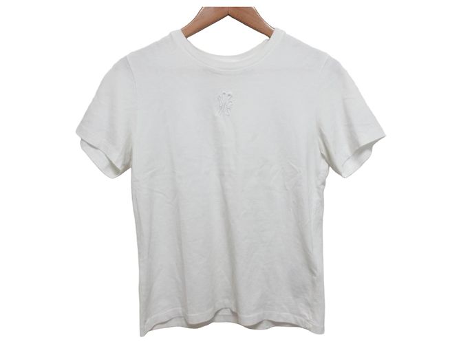 T-shirt à manches courtes brodé du logo Moncler Blanc