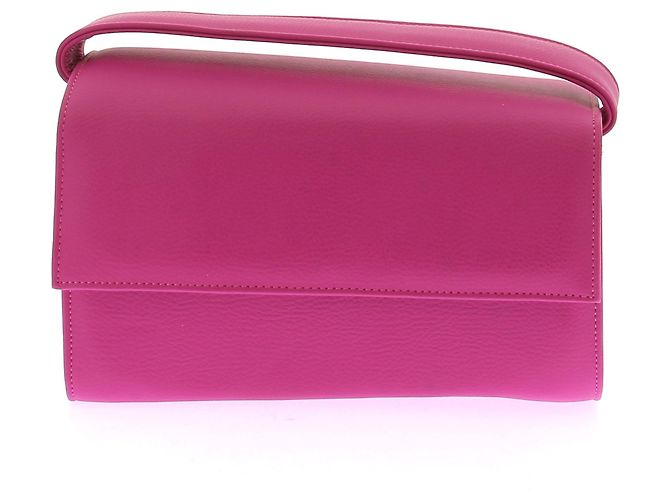 Autre Marque Bolsa retangular rosa com alça de couro