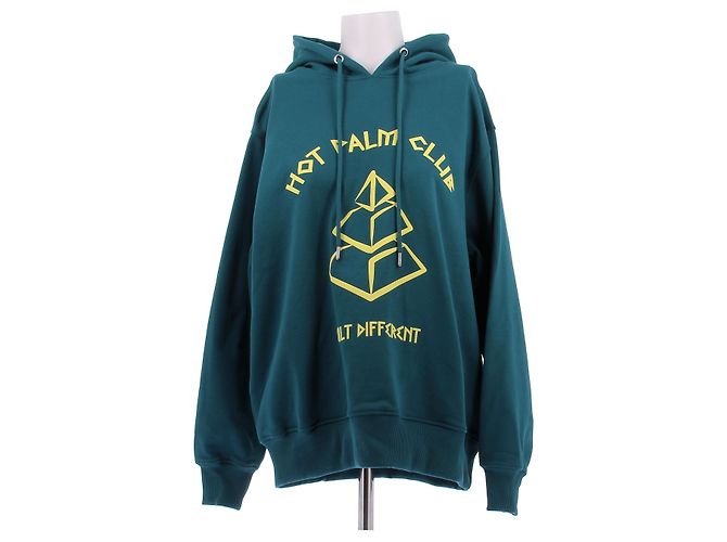 Autre Marque Dunkelgrüner Kapuzenpullover 