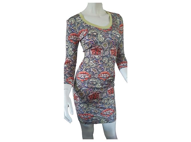 Just Cavalli Kleid mit Blumenmuster und Langarm Mehrfarben