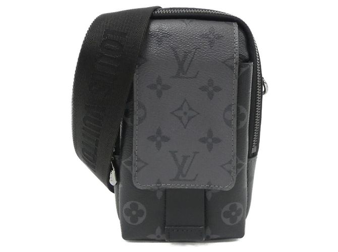 Louis Vuitton Monogram Eclipse Reverse Double Phone Handbag Pouch Black