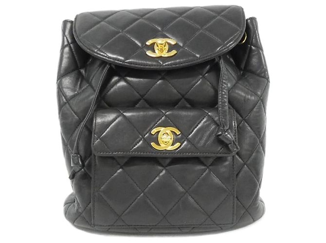 Chanel 04194 Black Lambskin Backpack