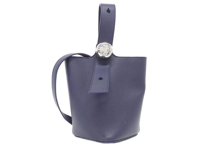 Mini bolsa bucket Pebble da Loewe Azul