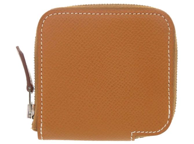 Monedero compacto mini Azap Silkin de Hermès Castaño