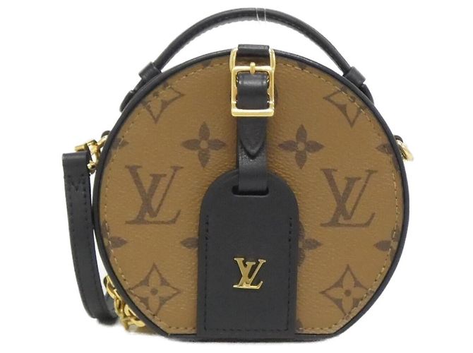 Louis Vuitton Monogram Reverse Mini Boite Chapeau Schultertasche Braun