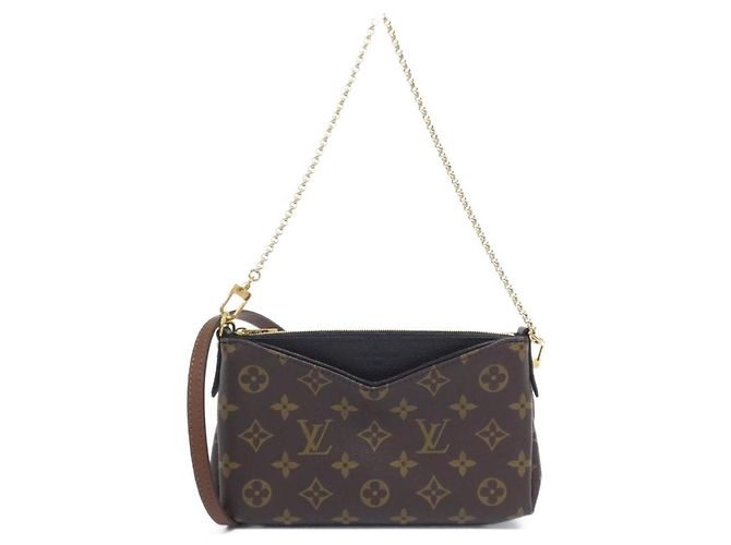 Bolsa de Ombro Pallas Monogram da Louis Vuitton Marrom Preto