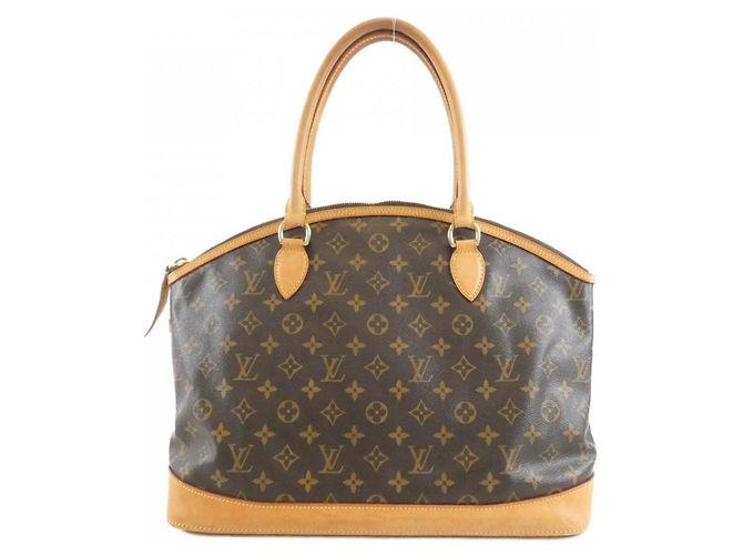 Louis Vuitton Monogram Lockit Horizontale Handtasche Braun