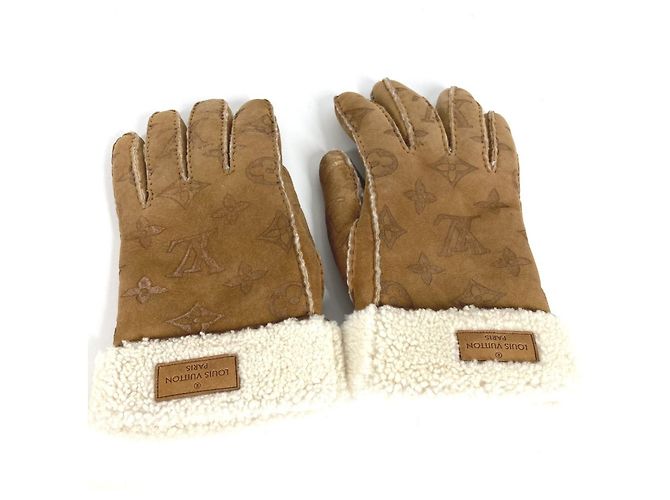 Louis Vuitton Beige Wool Gloves