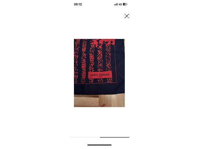 Bufanda de Seda Pierre Balmain Roja Azul
