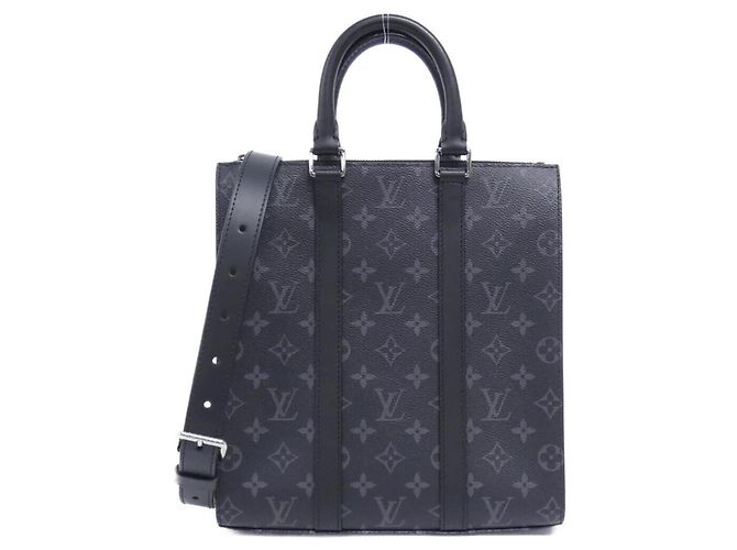 Louis Vuitton Monogram Eclipse Sac Plat Cross Handtasche Schwarz