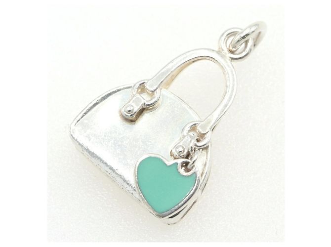 Collar con Péndulo en Forma de Corazón Tiffany & Co. Plata Azul