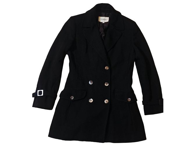Iceberg black coat in virgin wool