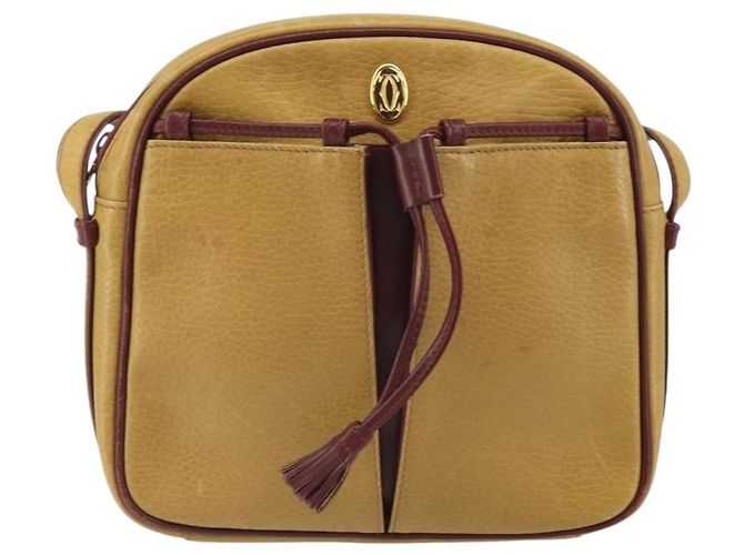 Bolsa transversal de couro Must de Cartier com franjas Amarelo