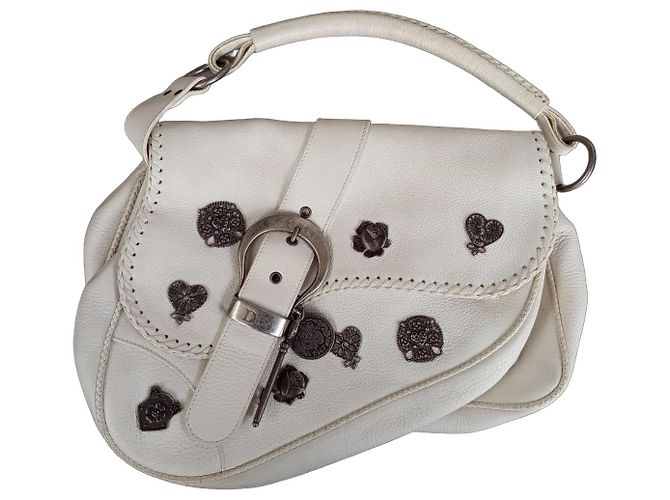 Bolsa Dior Gaucho em couro branco