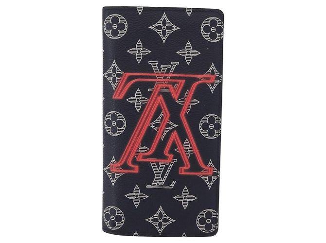 Louis Vuitton Brazza Long Bifold wallet Monogram Comics Navy blue