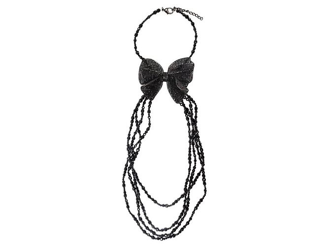 Schwarze Schleifen-Halskette von Chanel - 2000er
