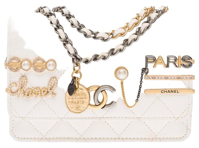 Bolsa CHANEL Timeless/Classique em Couro Branco - 103251