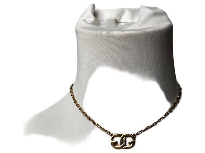 Collana unisex vintage placcata in oro Givenchy D'oro