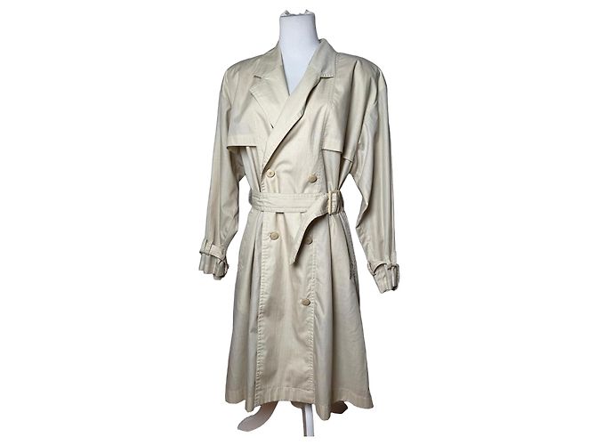 Vintage Courreges Trenchcoat Beige / Gold 38M Golden
