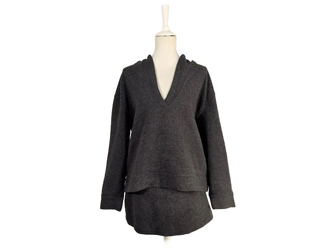 Autre Marque Felpa Belsay e mini-short grigio in lana