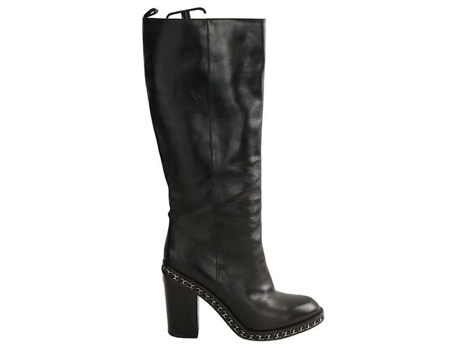 Chanel Black leather boots
