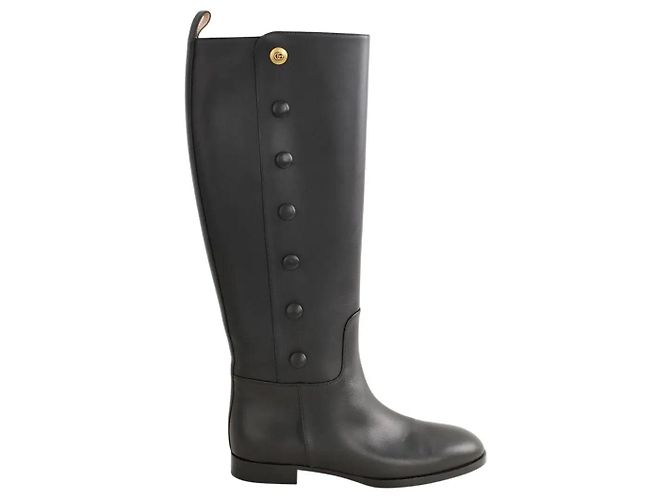 Gucci Schwarze Lederreitstiefel