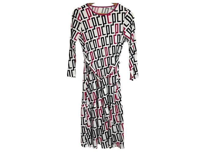 Autre Marque Pierre Cardin Kleid Schwarz Pink Weiß