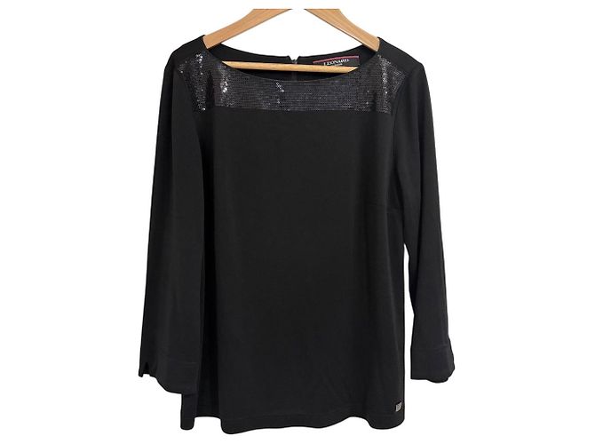 Autre Marque Blusa pullover elasticizzata con paillettes LEONARD FASHION Nero