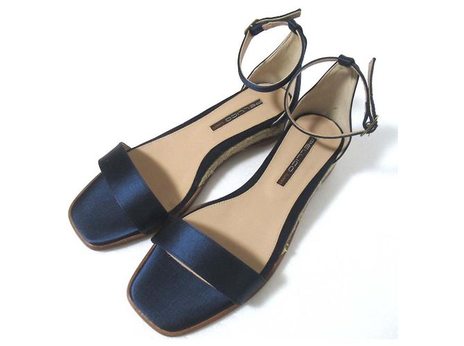 Autre Marque Sandalias Espadrilles de Seda Satinada Sunny de Pellico Azul Azul marino