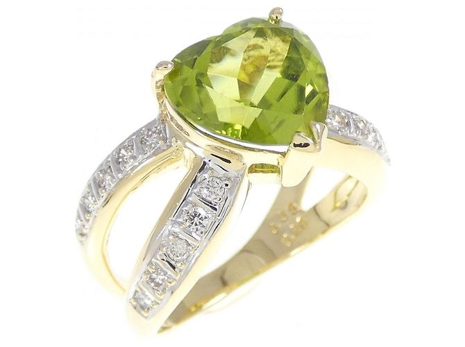 Autre Marque Anello Cuore in Oro Giallo Au750 e Oro Bianco Au750 Ponte Vecchio D'oro