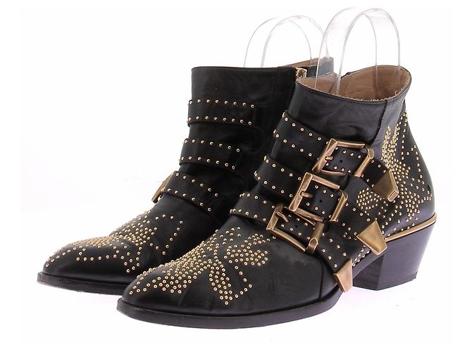 Chloé Botas ankle 'Susanna' baixas pretas Preto
