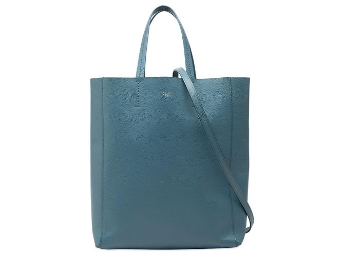 Céline Bolsa de mão vertical em couro de bezerro granulado azul Celine pequena Azul marinho