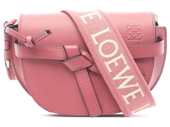 LOEWE Bolsa Dual Gate Mini de Cuero Rosa