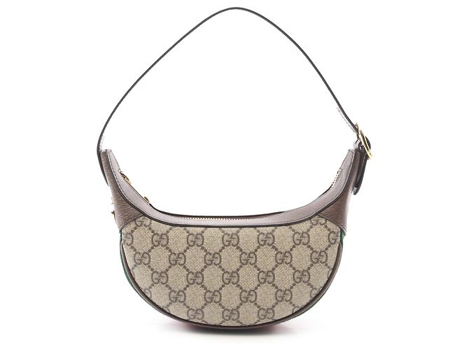Bolso de Hombro Gucci Mini GG Supreme Web Ophidia Marrón Castaño Beige