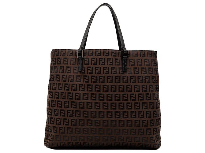 Fendi Braune Zucchino Canvas Tote Dunkelbraun