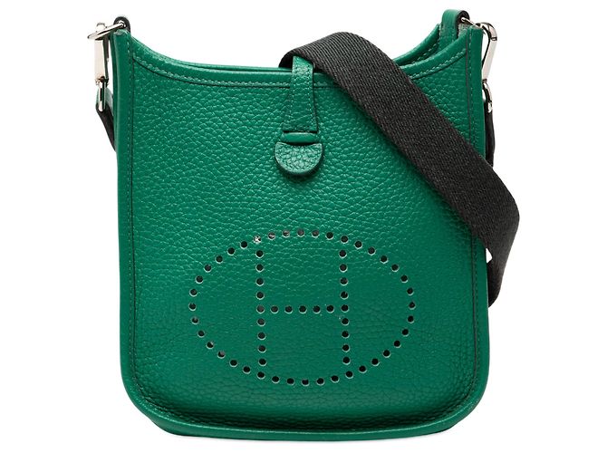 Hermès Evelyne TPM em Clemence Verde Verde escuro