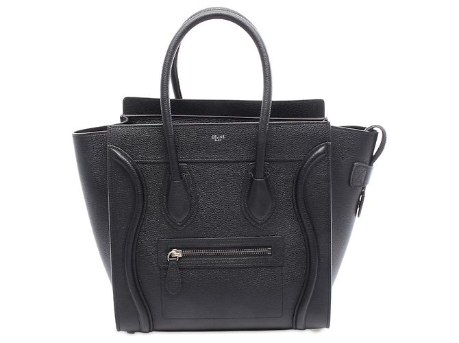 Céline Bolsa de viagem Luggage em micro couro de bezerro preto Celine