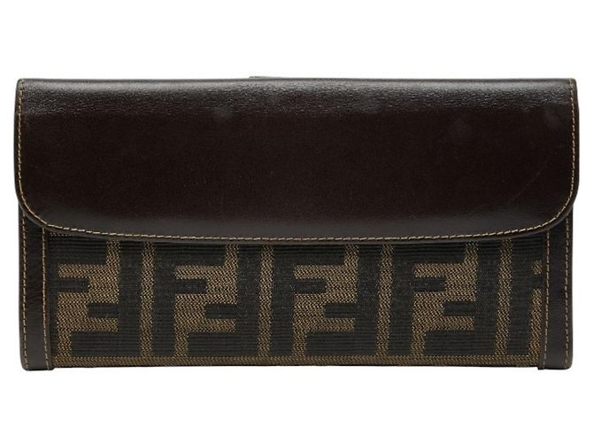 Fendi Zucca Long Wallet Brown
