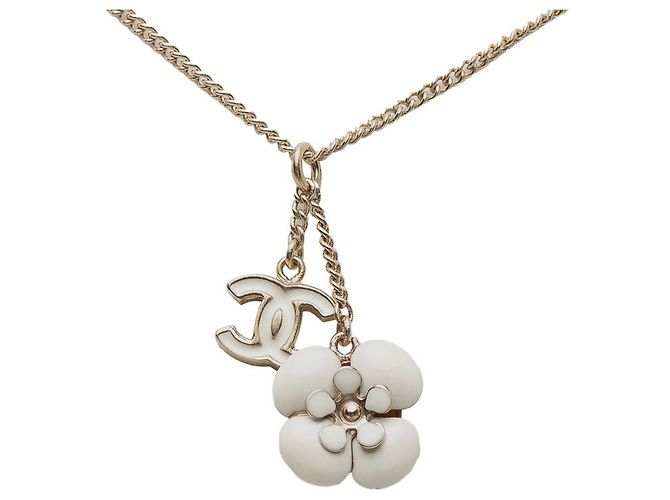 Collar Camelia Marca Coco de Chanel Blanco Dorado