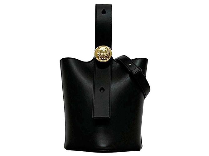 Mini Borsa a Secchiello Pebble 2-Way Loewe Nero 