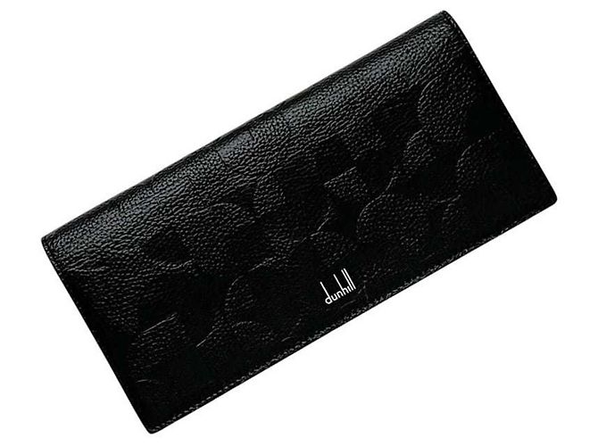 Alfred Dunhill Portafoglio lungo bifold in pelle nera Dunhill Nero