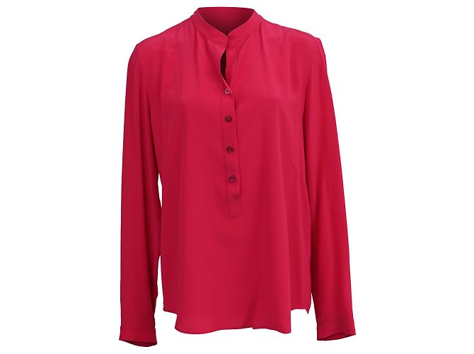Stella Mc Cartney Stella McCartney Eva-Hemd aus rosa Seide Braun Pink