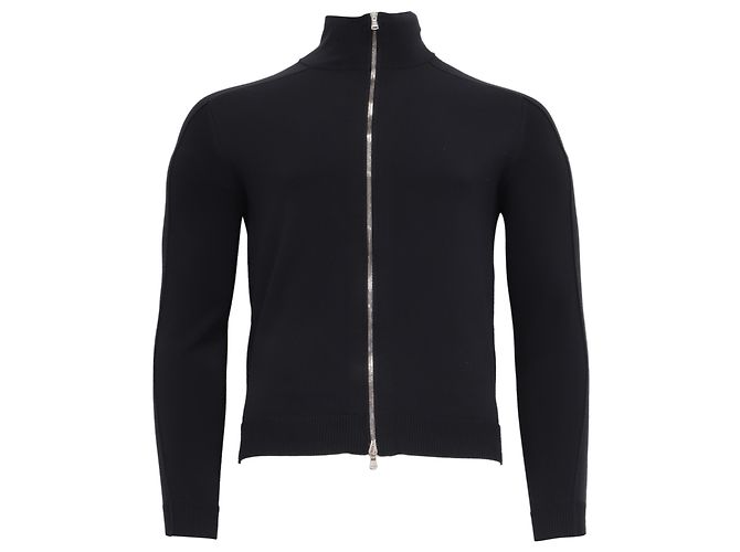Cardigan con zip Theory in cotone nero