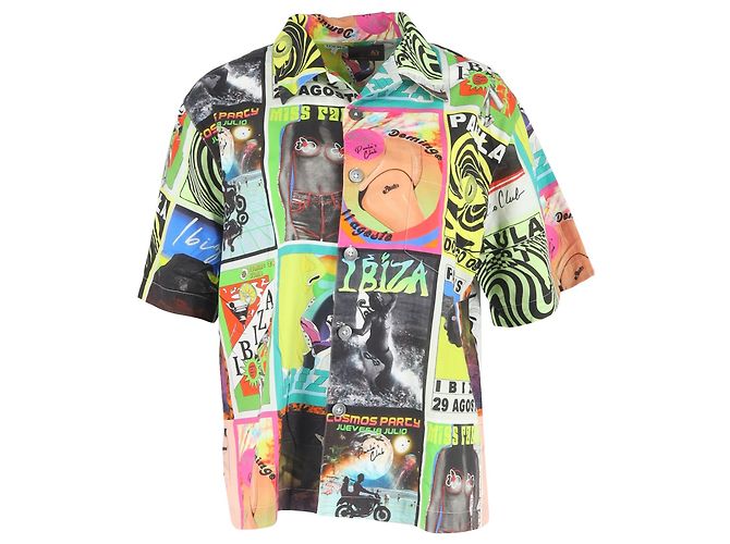Camicia a bottoni stampata Loewe x Paula's Ibiza in cotone multicolore