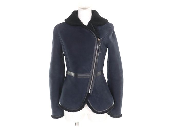 Hermès Hermes Lamb Fur Shearling Jacket Black Blue
