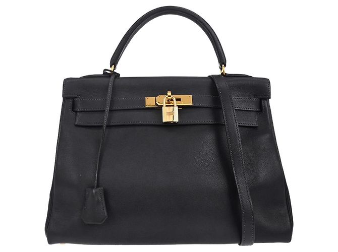 Hermès Hermes Kelly Blue Courchevel avec Gold Hardware 32 Bleu
