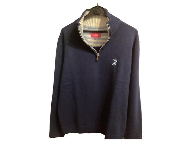 Vicomte Arthur Wool Pullover Navy Blue