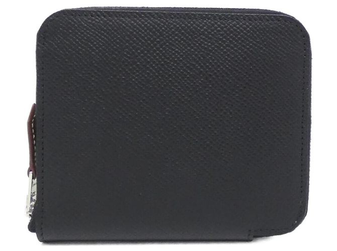 Silk In Hermès EN LIBERTE Silk Bi-Fold Wallet Black Dark purple