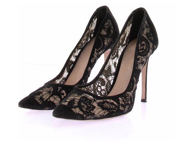 Gianvito Rossi Schwarze Spitzen-Pumps