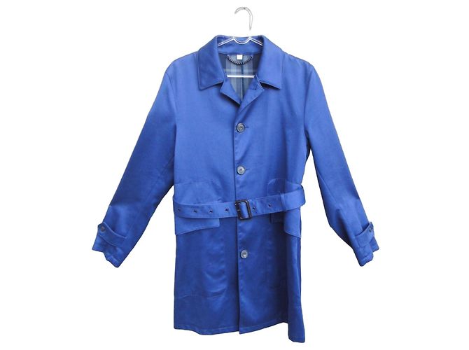 Impermeabile Burberry in cotone blu uomo